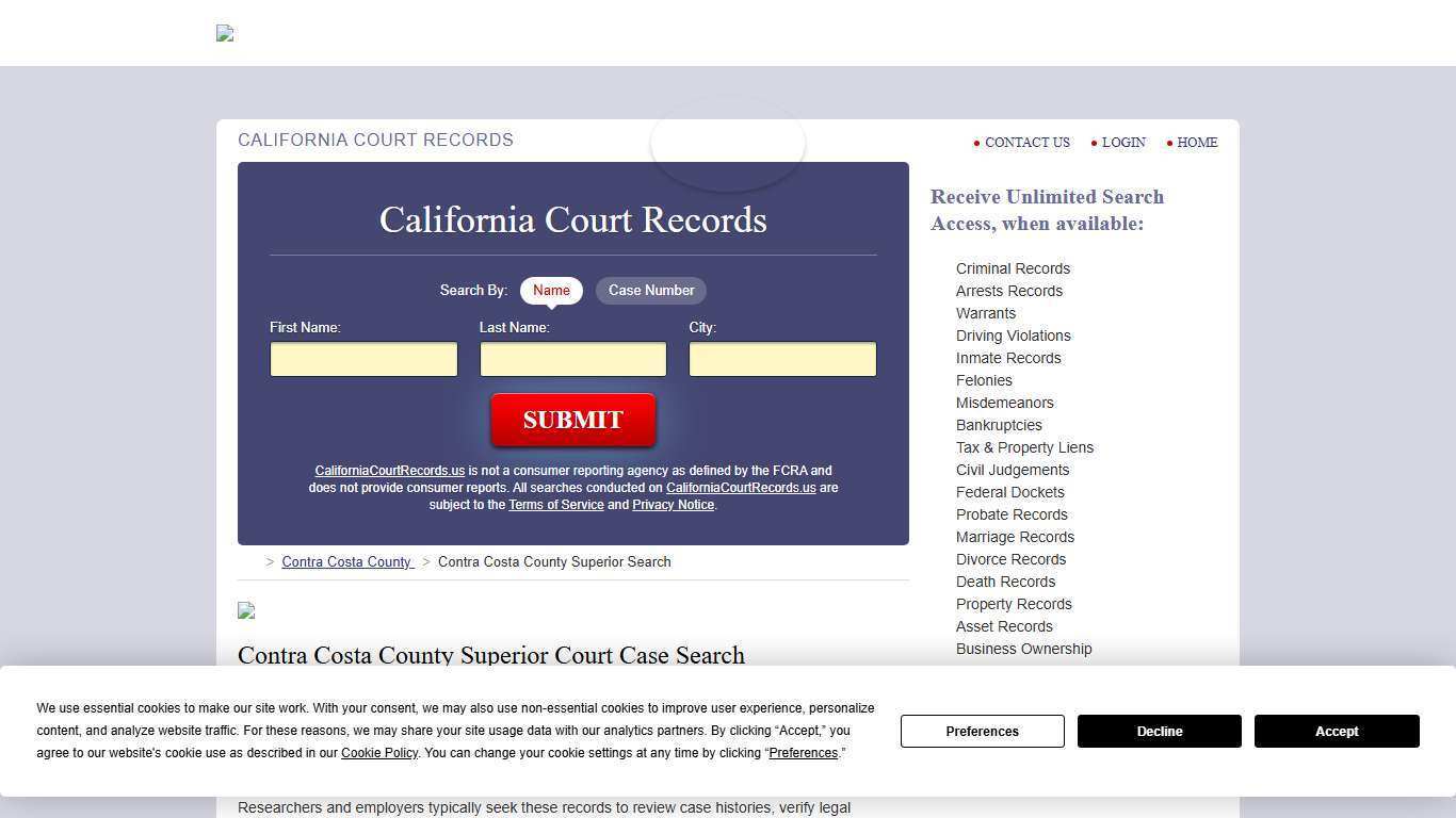 Contra Costa County Superior Court Records | CaliforniaCourtRecords.us